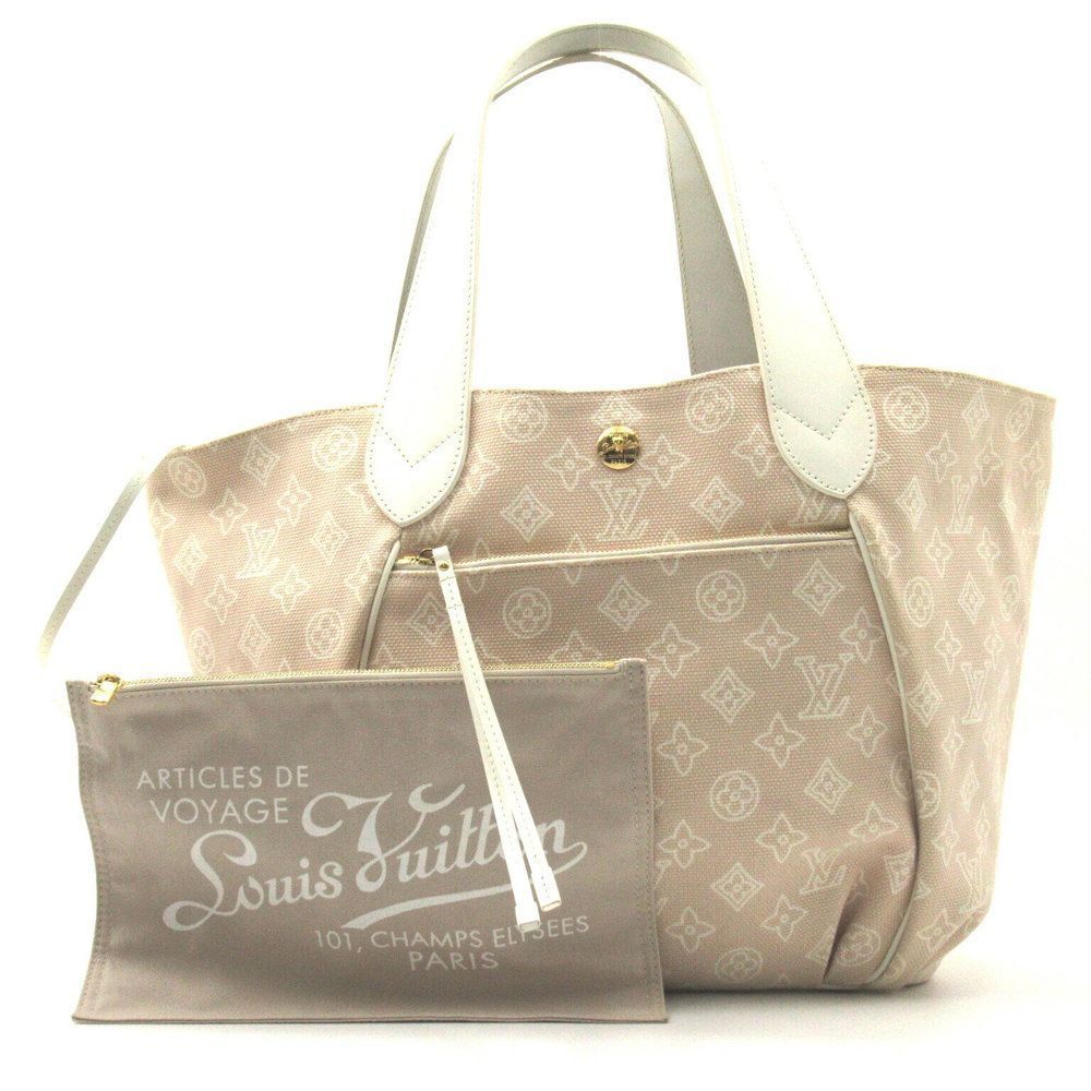 Louis Vuitton Cover Ipanema GM Tote Bag Canvas Leather Beach Line Beige